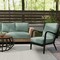 Blue Green Stain Resistant Performance Pet Friendly Abstract Geometric Print Upholstery Fabric by The Yard - SKU: Key West Jasper